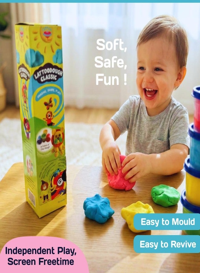 Lattooland Natural Clay Dough For Kids|Taste-Safe Clay Set|Vibrant Multi-Colours|Does Not Dry Up Easily|Soft & Safe Sensory Dough|Non-Toxic|Lab-Certified|Modelling Toy For Children(4 Colors) - Image 2